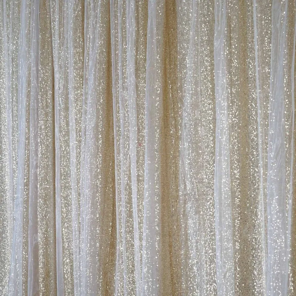 20ft x 10ft Grand Duchess Sequin Backdrop - Champagne