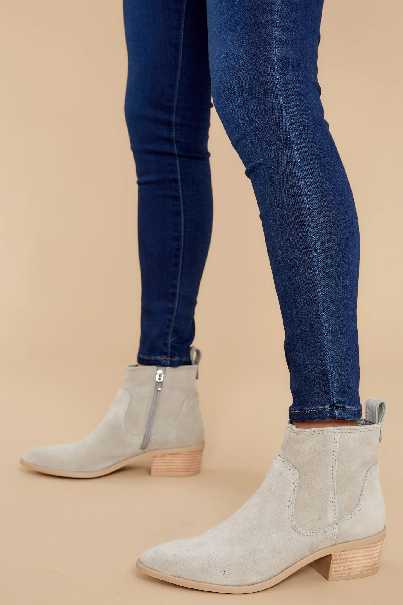 Able Concrete Grey Suede Booties