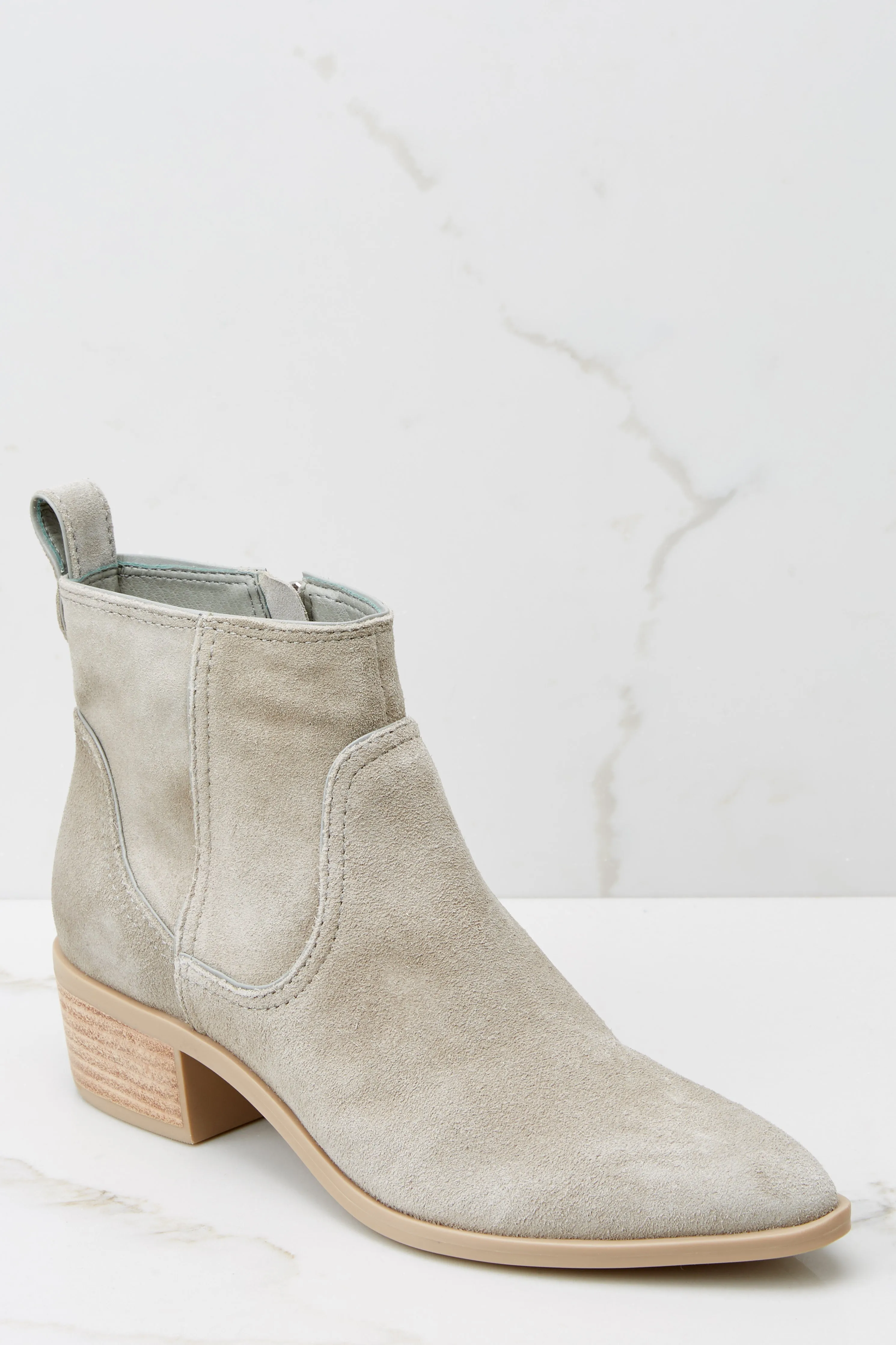 Able Concrete Grey Suede Booties