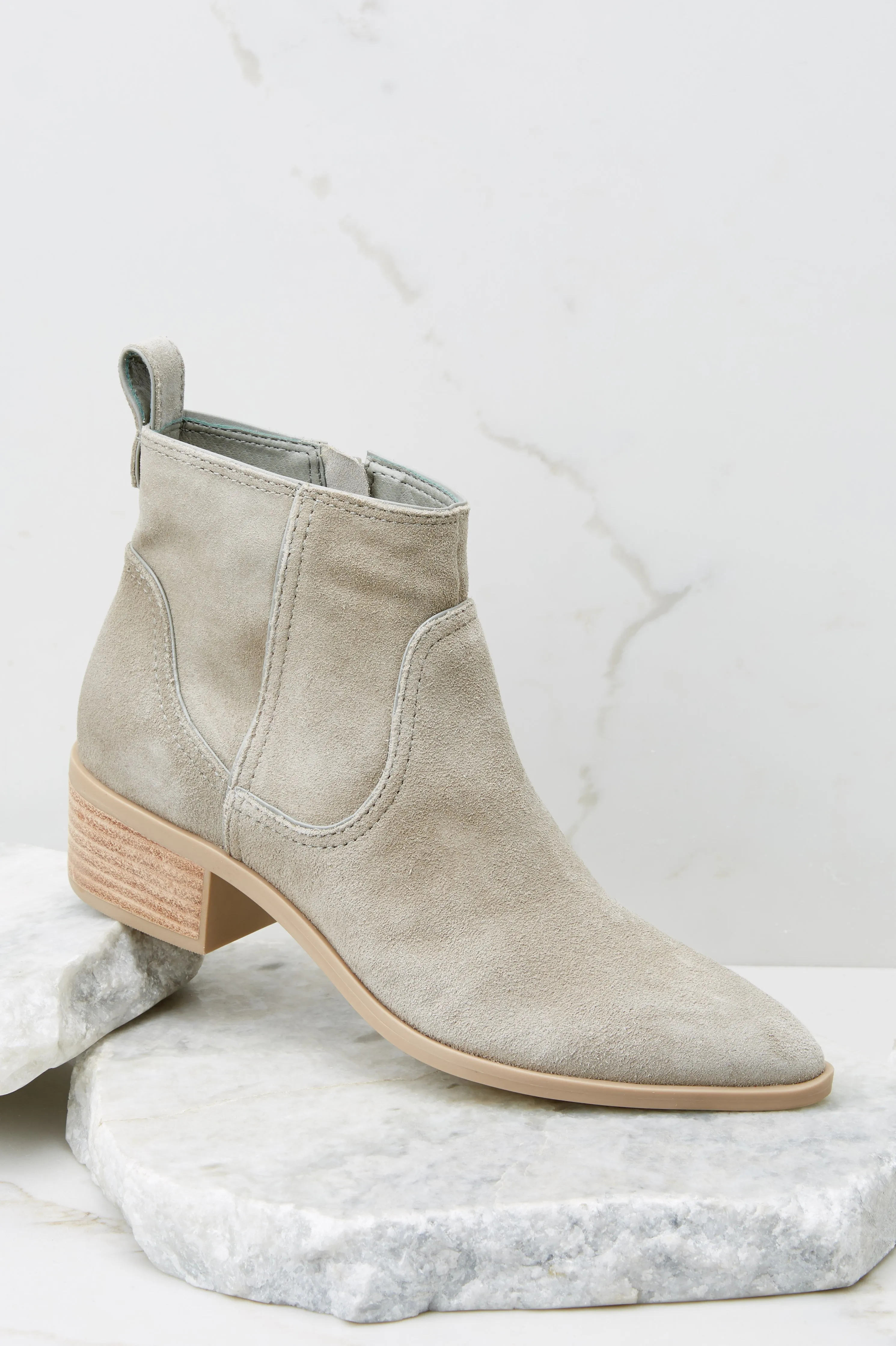 Able Concrete Grey Suede Booties