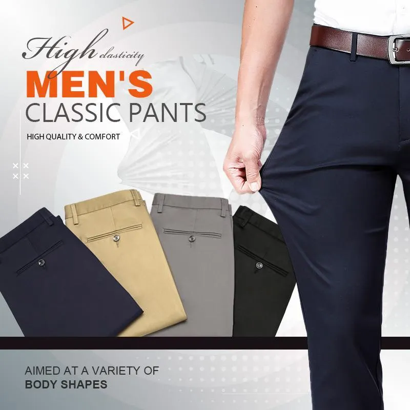 （ACQUISTA 2 SPEDIZIONE GRATUITA）PANTALONI CLASSICI DA UOMO AD ALTA ELASTICITÀ