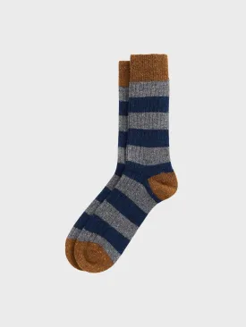 Barbour Accessories Houghton Striped Socks Grey Asphalt