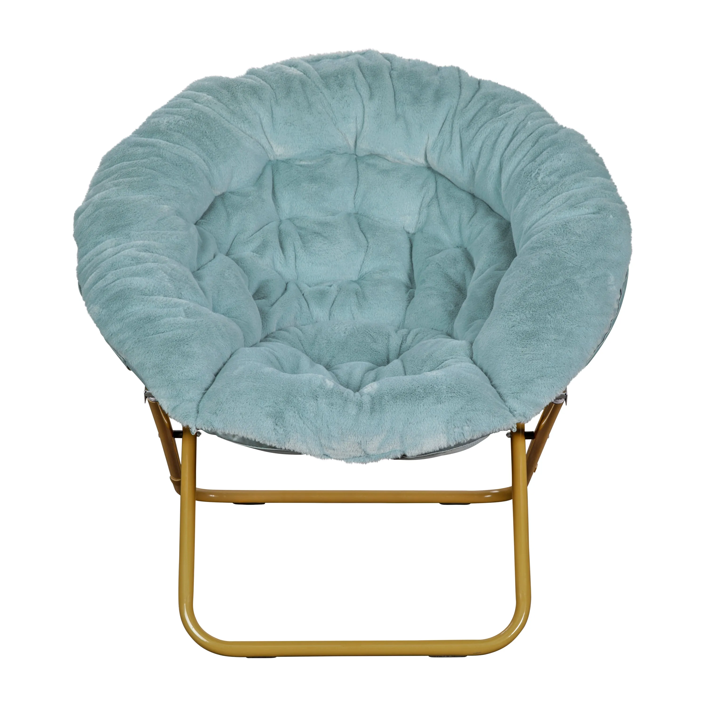 Dusty Aqua XL Fur Saucer Chair FV-FMC-025-DTAQ-SGD-GG