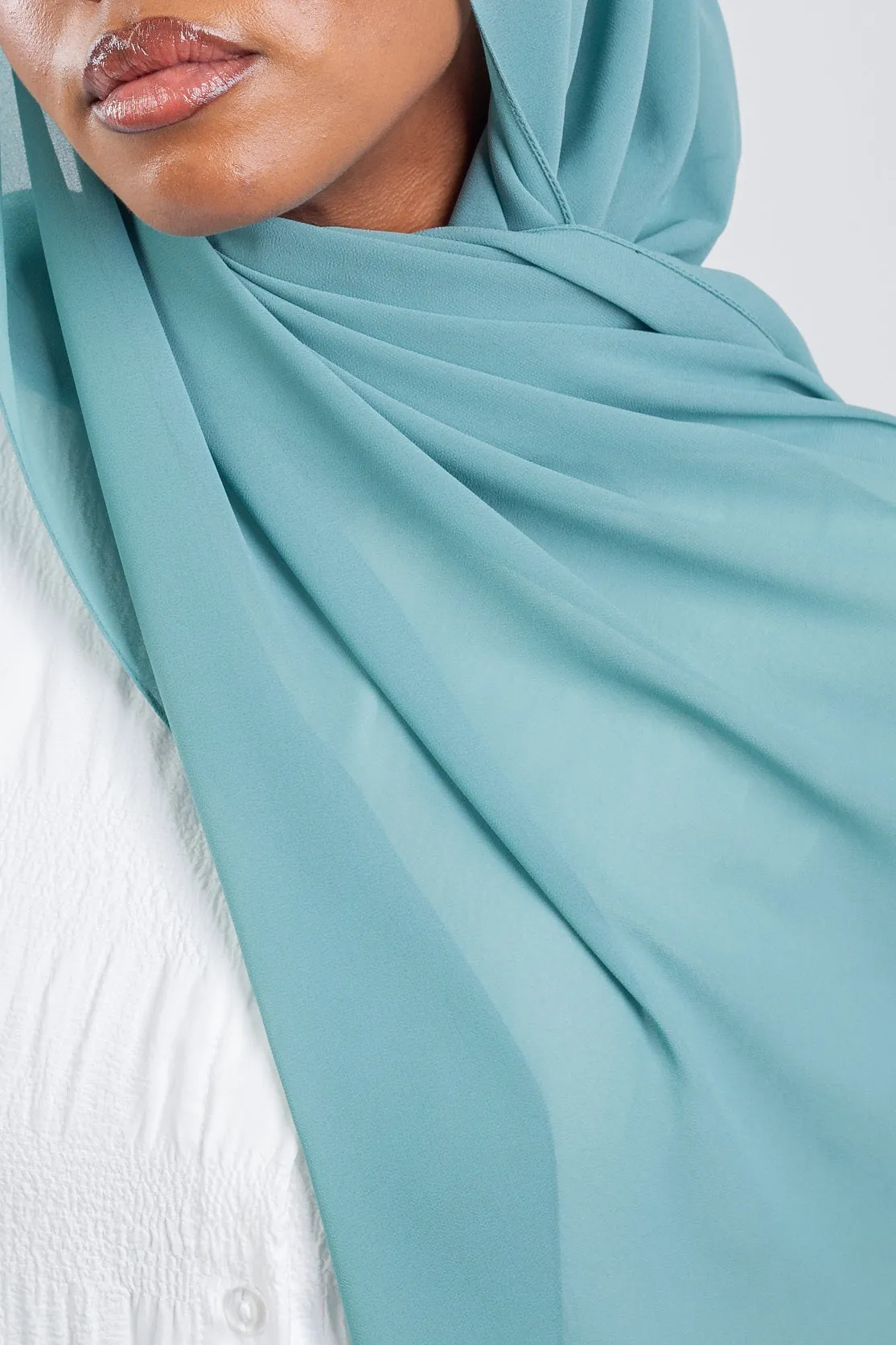 Essential Chiffon Hijab-Seafoam Blue