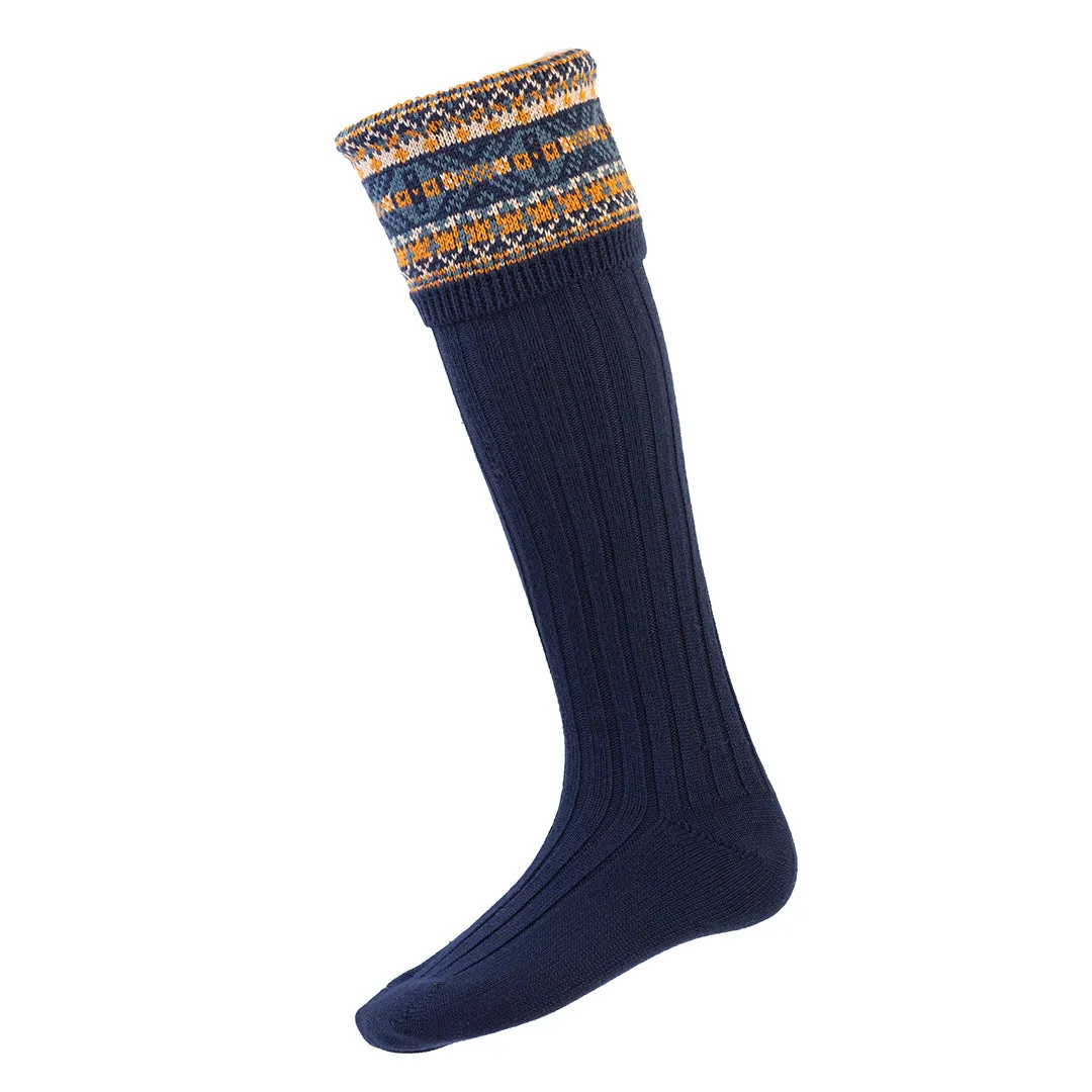 Fairisle Socks - Navy by House of Cheviot