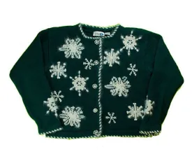 Fuzzy Snowflakes-Small Christmas Sweater