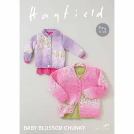 Hayfield - Baby Cardigans in Baby Blossom Chunky - Knitting Pattern 4677