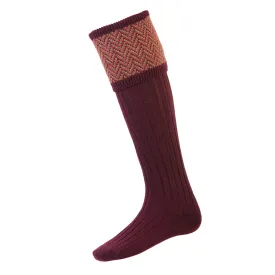 Mulberry Herringbone Socks by House of Cheviot - High-Quality, Stylish Fashion Accessory