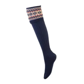 Lady Fairisle Sock - Navy by House of Cheviot