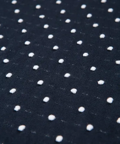 Mid Sleeve Jacquard Dots Tee