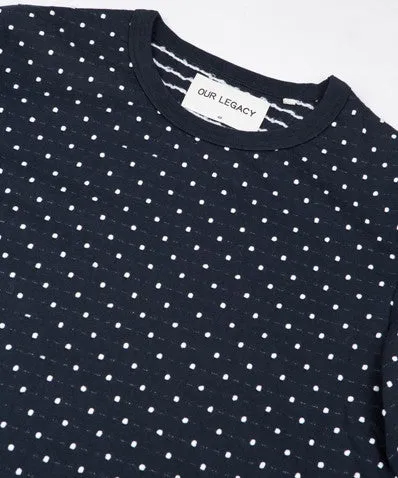 Mid Sleeve Jacquard Dots Tee