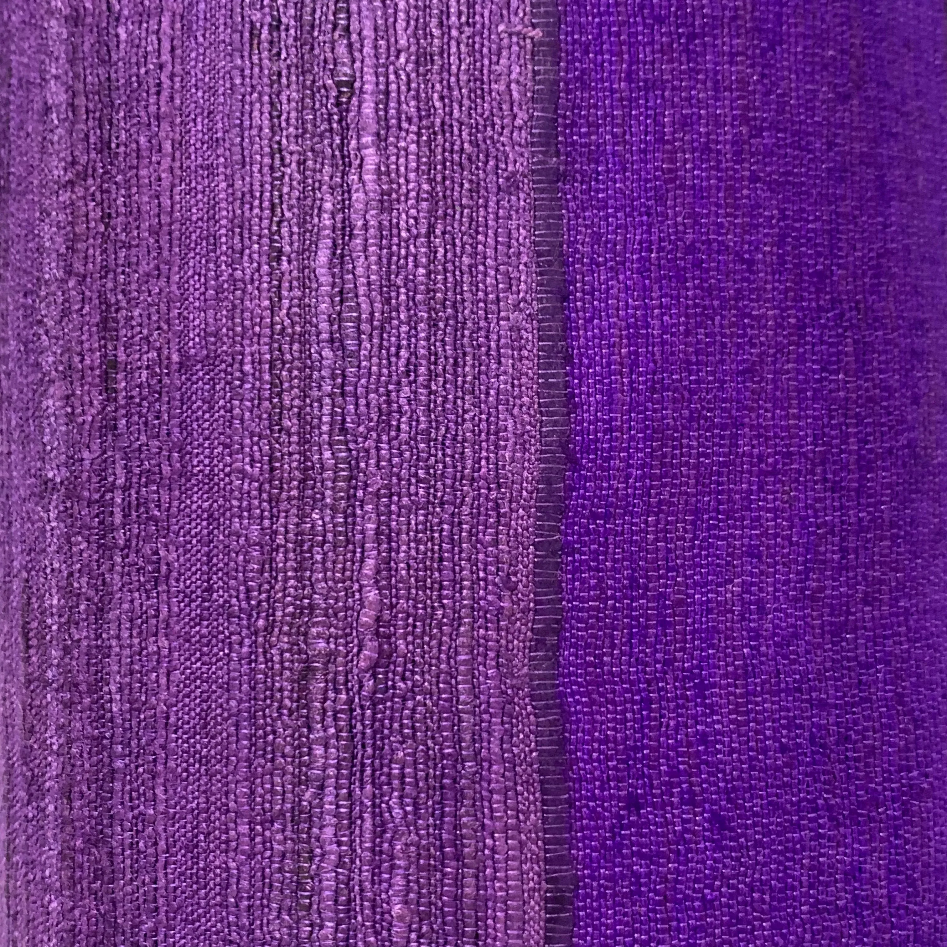 Purple Striped Ahimsa Tussar Pure Silk Fabric