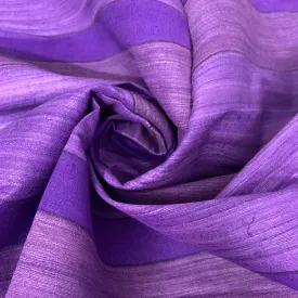 Purple Striped Ahimsa Tussar Pure Silk Fabric