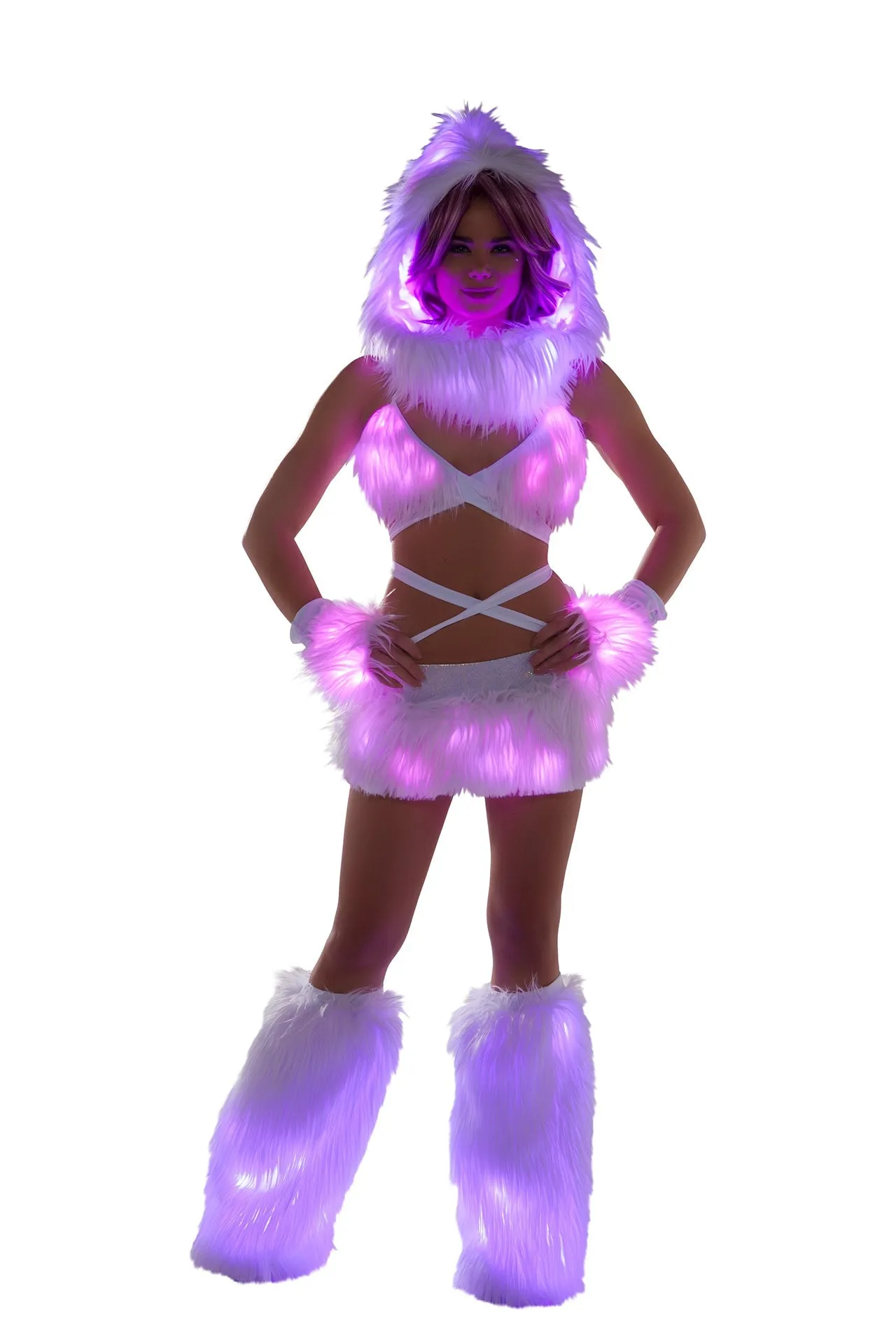 Rave FF429 - Faux Fur Light-Up Legwarmers - J. Valentine