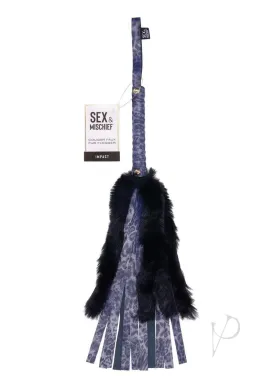 Sandm Cougar Faux Fur Flogger Nvy/blk