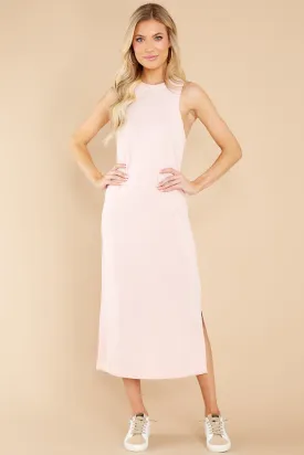 She's A Keeper Peach Pink Midi Dress