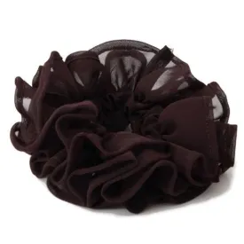 Solid color Sheer Chiffon scrunchie Fabric Hair Tie scrunchy Elastic Band in women scrunchies accessory