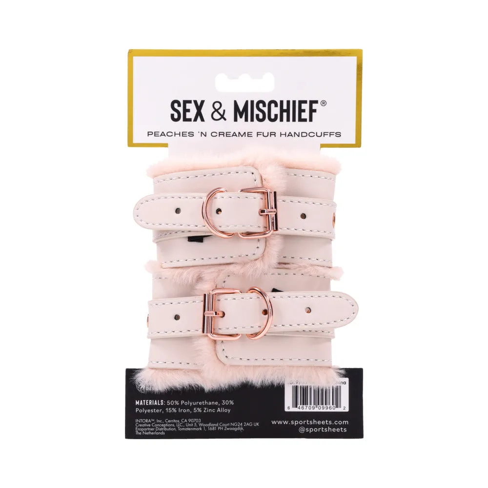 Sportsheets Sex & Mischief Peaches 'n CreaMe Fur Handcuffs