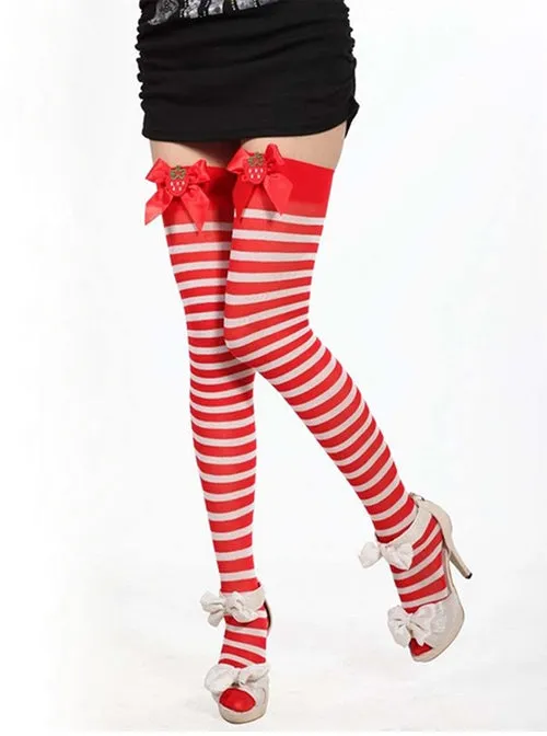 Strawberry Striped Stockings