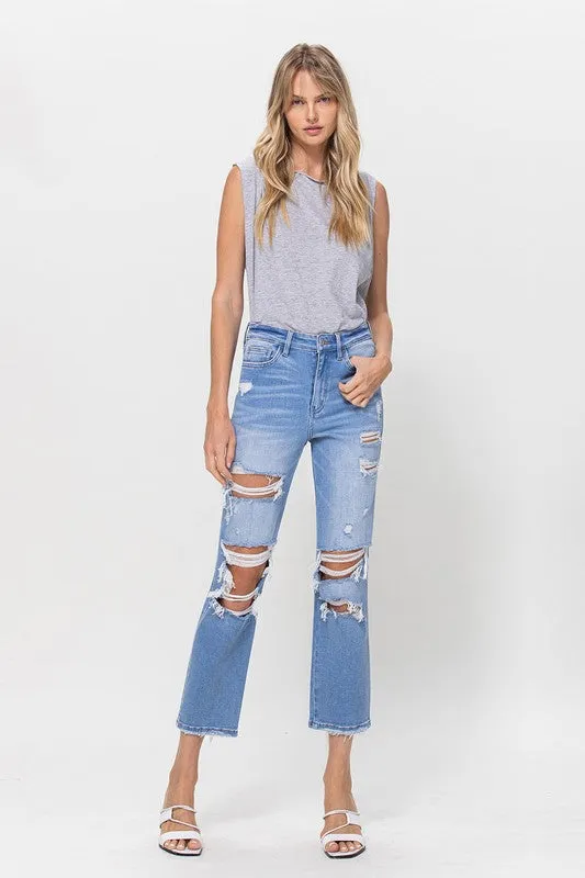 STRETCH SUPER HIGH RISE CROP STRAIGHT