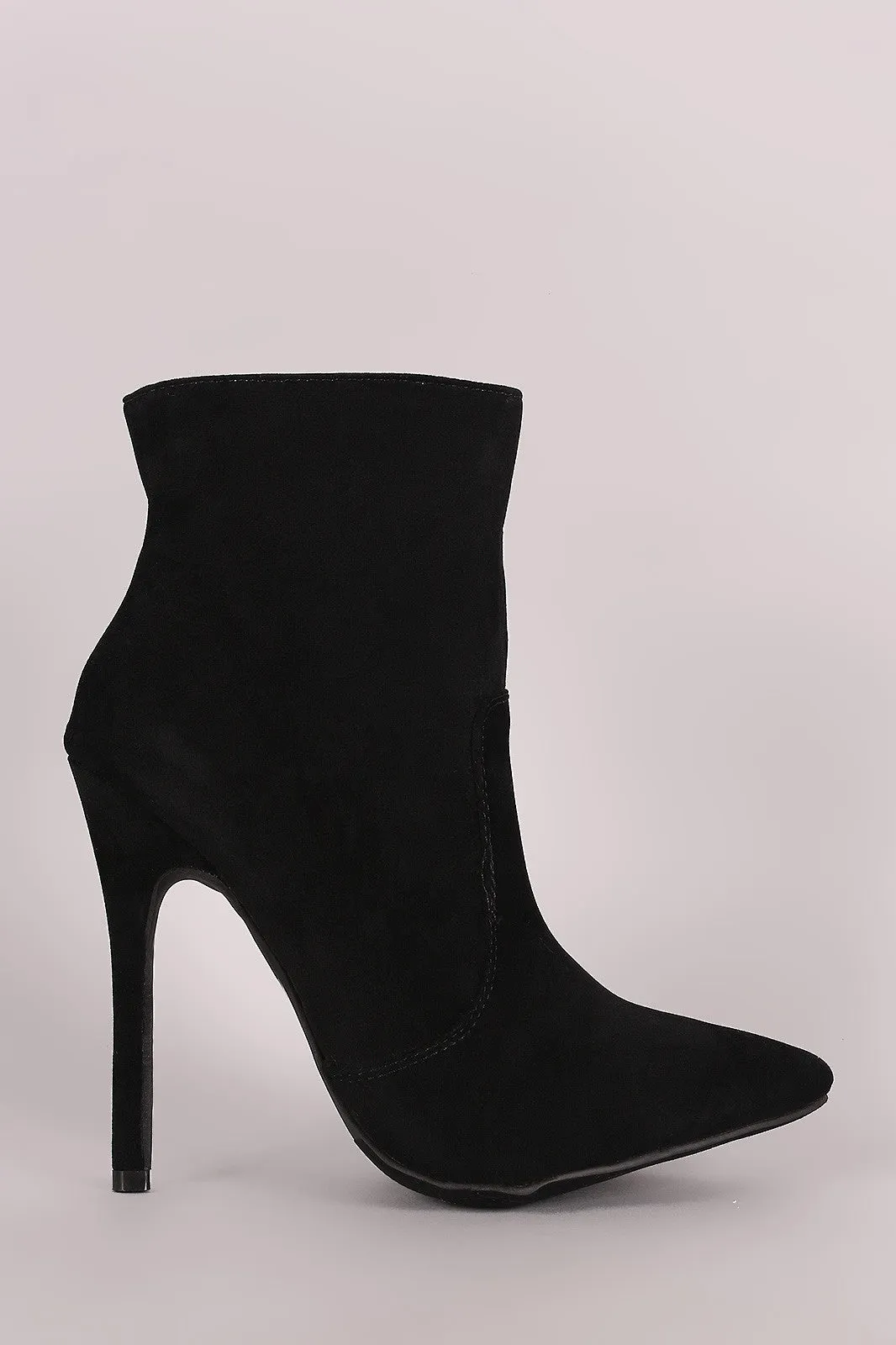 Suede Pointy Toe Stiletto Booties