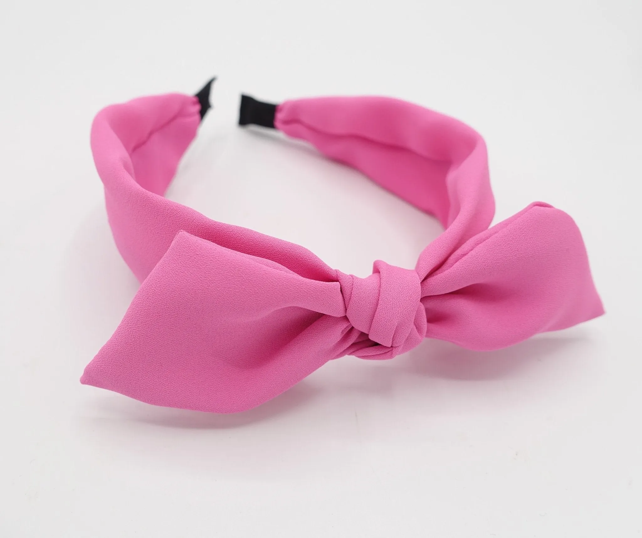 vibrant color wired hair bow headband chiffon casual adjustable bow hairband woman hair accessory