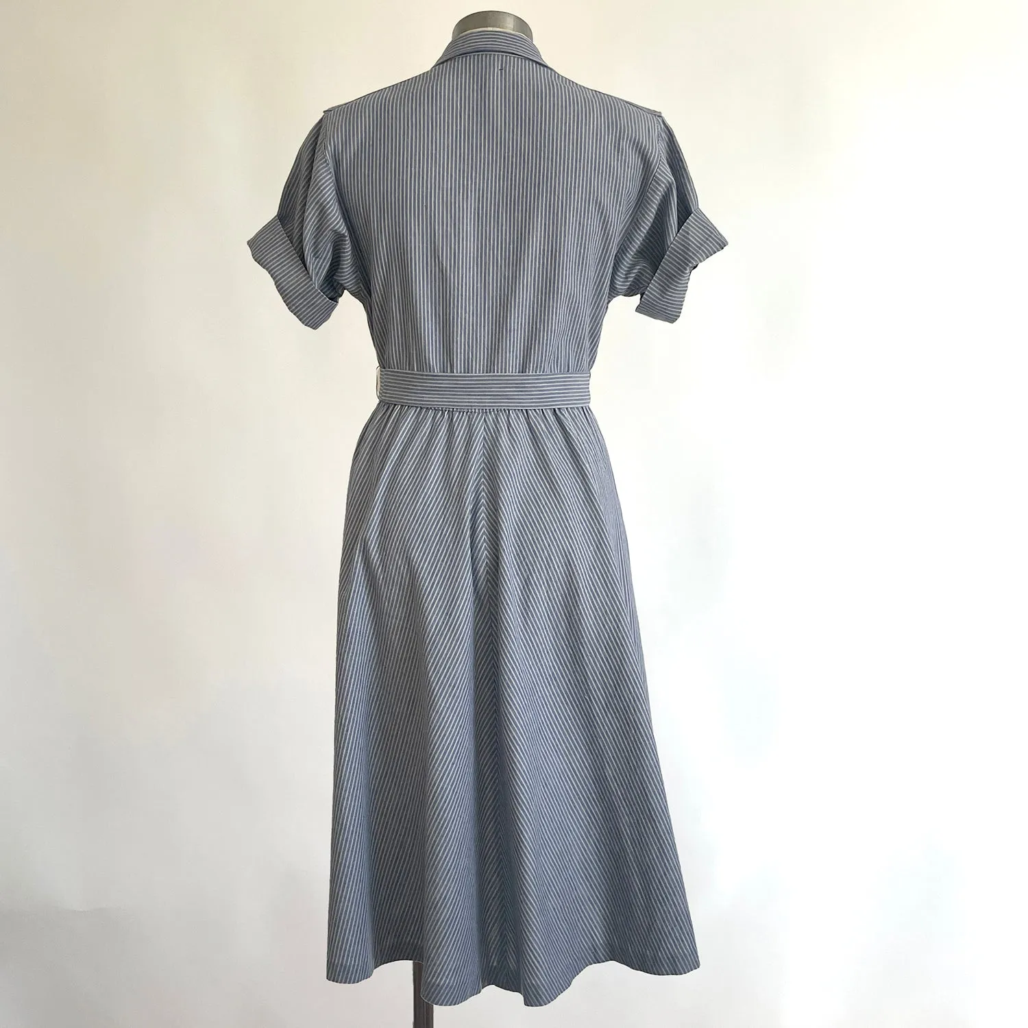 Vintage Indigo Striped Dress