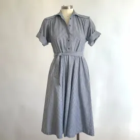 Vintage Indigo Striped Dress